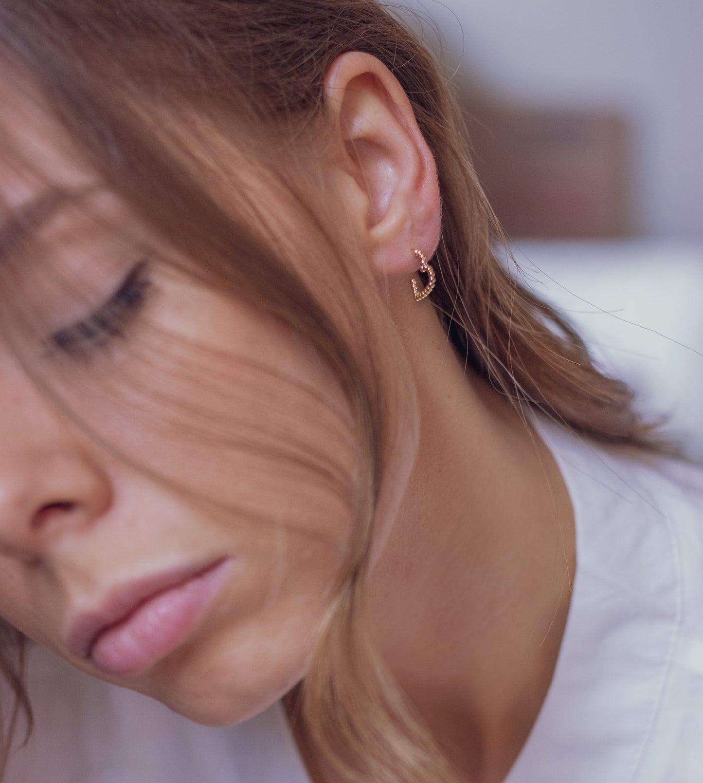 Dot Heart Hoop Earrings